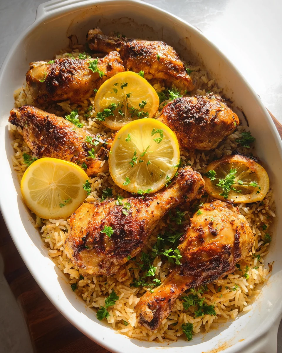 Baked Chicken Legs and Rice Baked