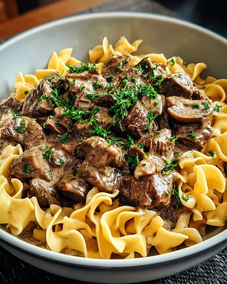 Beef Stroganoff with Egg Noodles