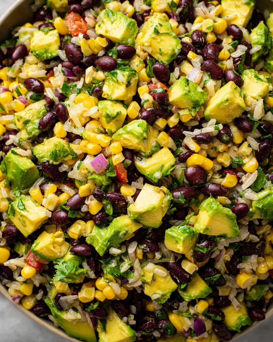 Black Bean Corn Avocado Salad Black