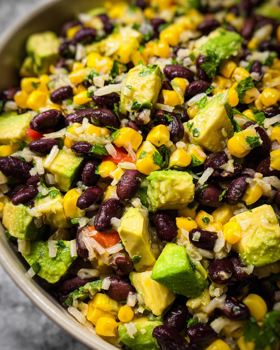 Black Bean Corn Avocado Salad Black