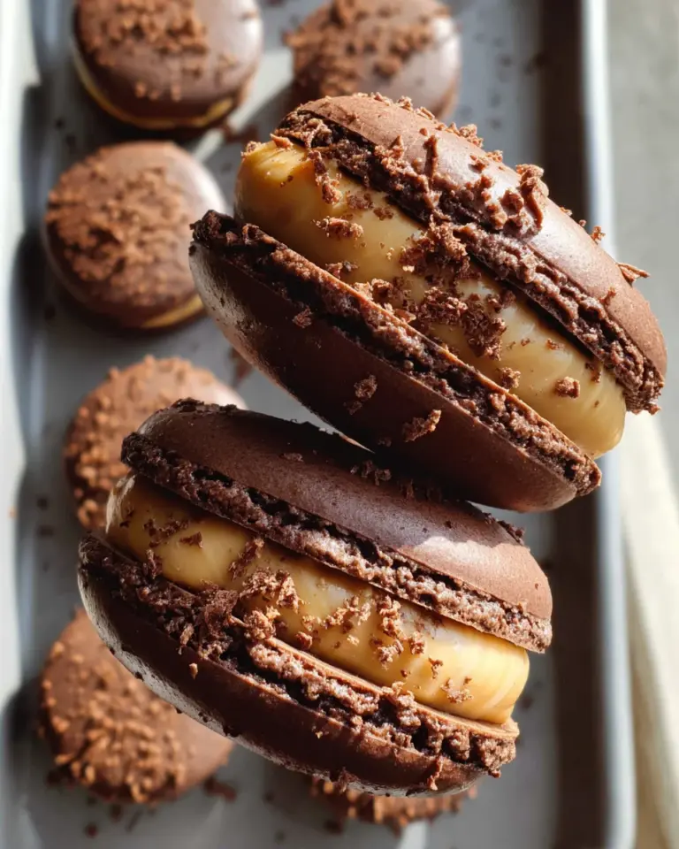 Chocolate Peanut Butter Macarons