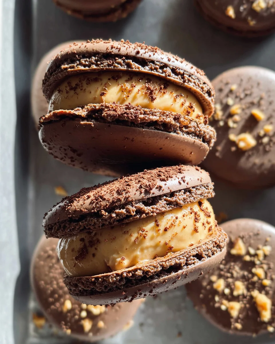 Chocolate Peanut Butter Macarons Chocolate