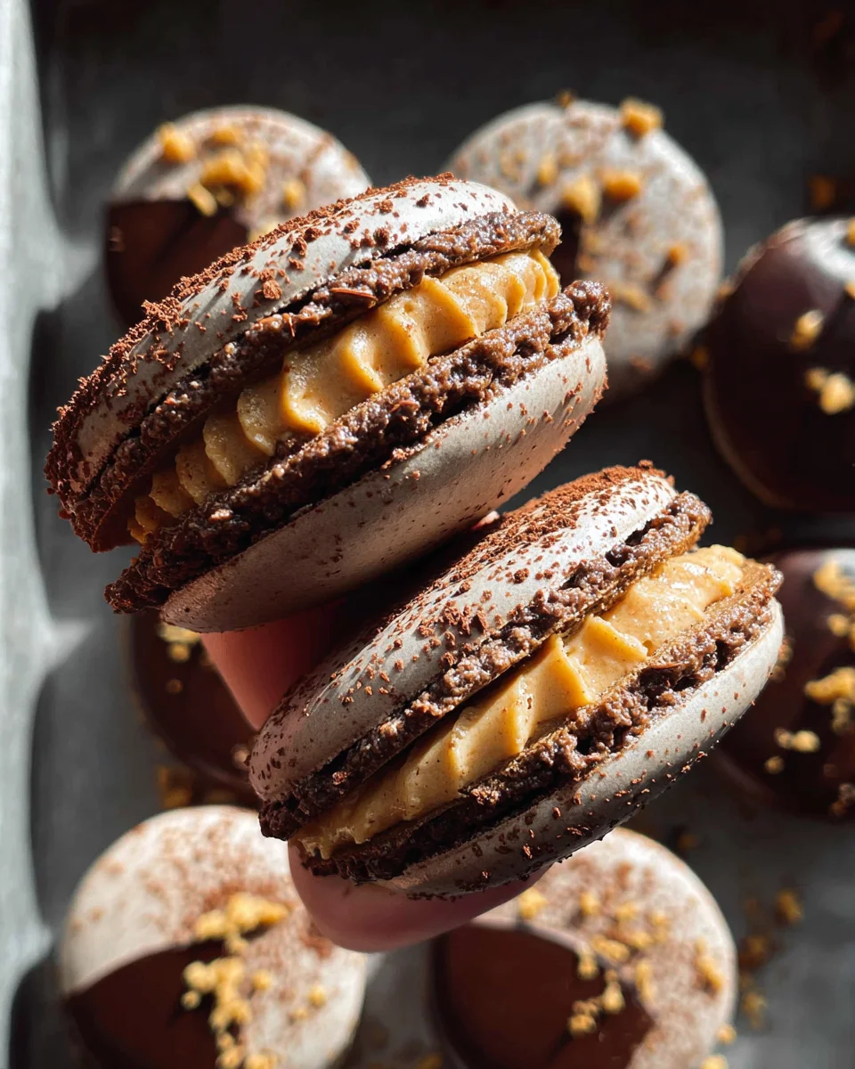 Chocolate Peanut Butter Macarons Chocolate