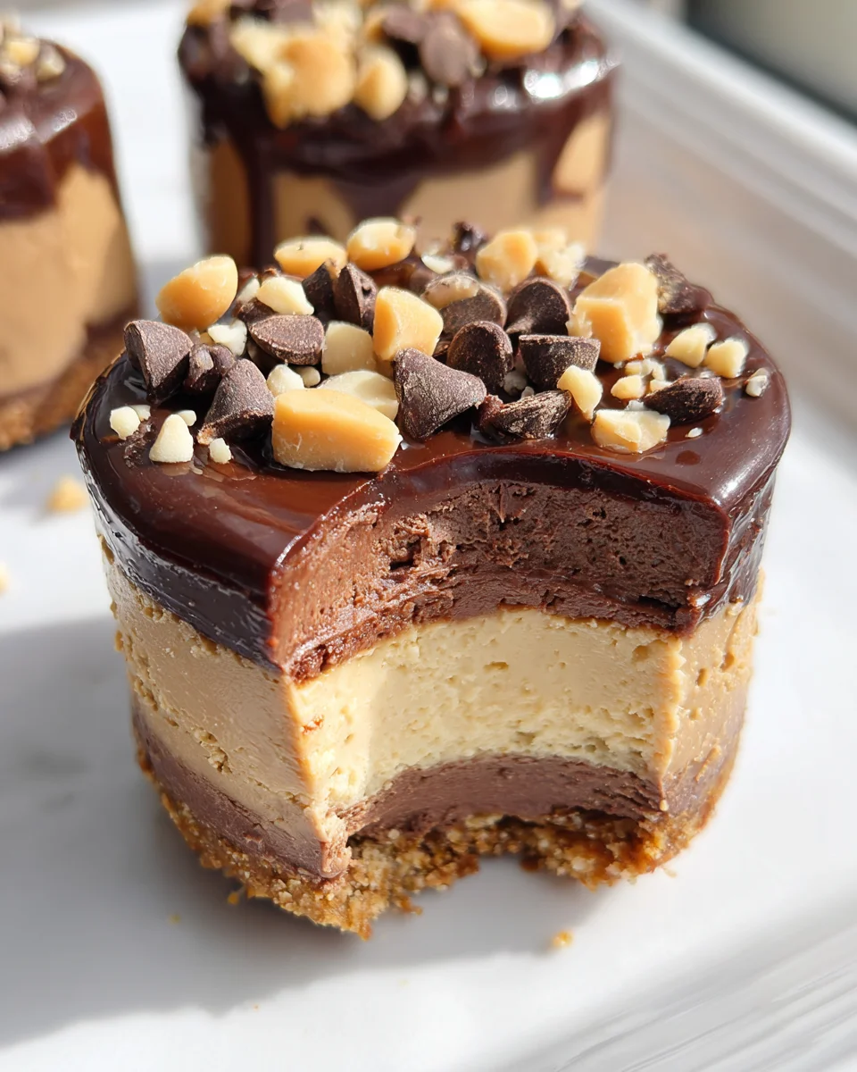 Chocolate Peanut Butter Mini Cheesecakes Chocolate