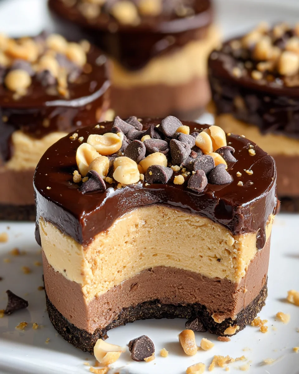 Chocolate Peanut Butter Mini Cheesecakes Chocolate