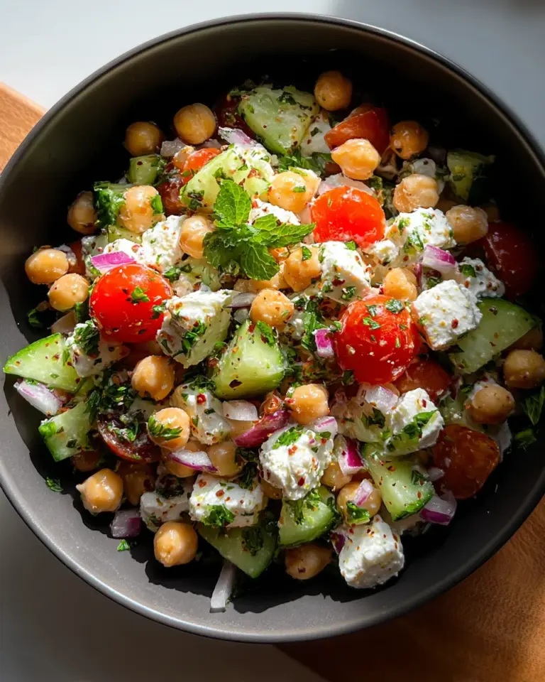 Cottage Cheese and Chickpeas Salad