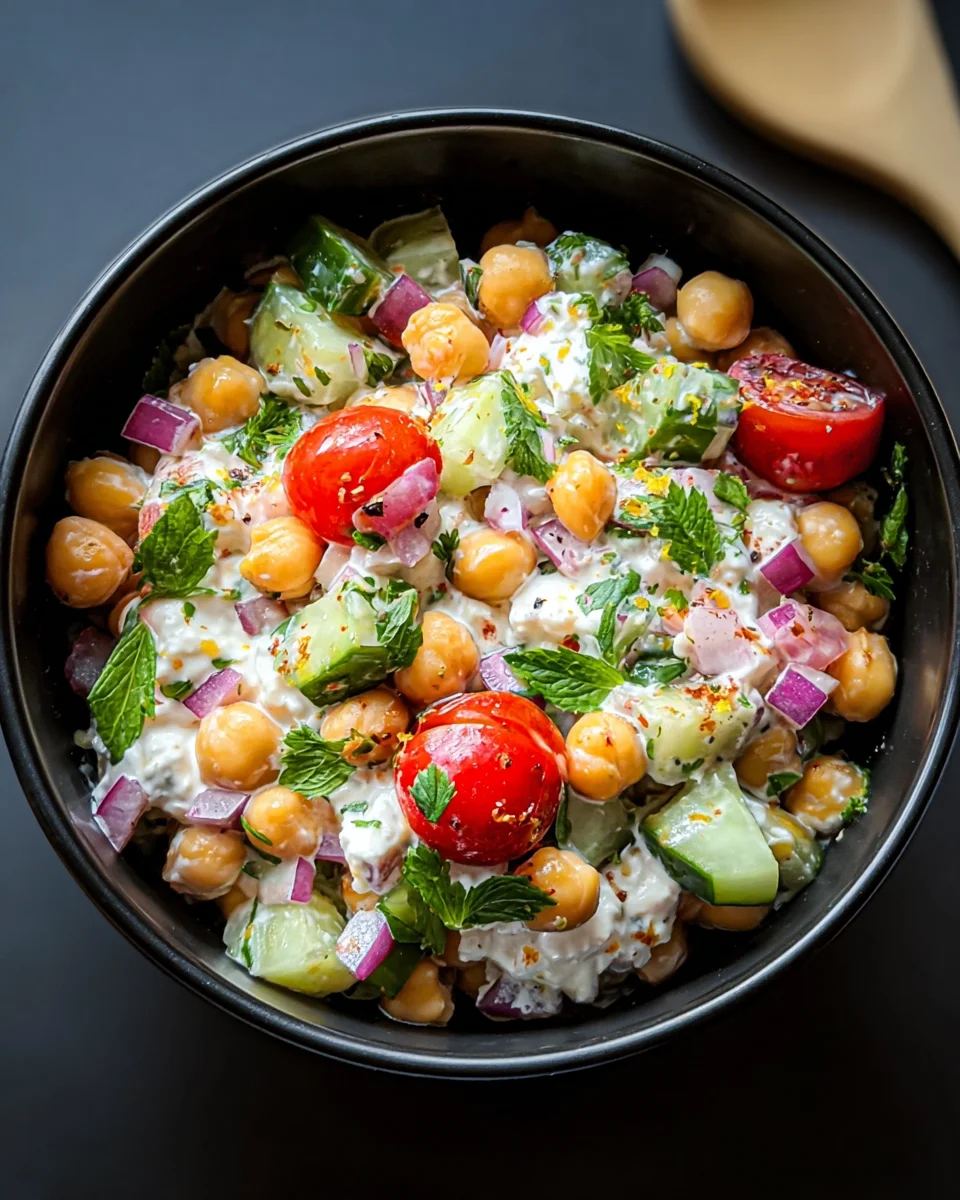 Cottage Cheese and Chickpeas Salad Cottage