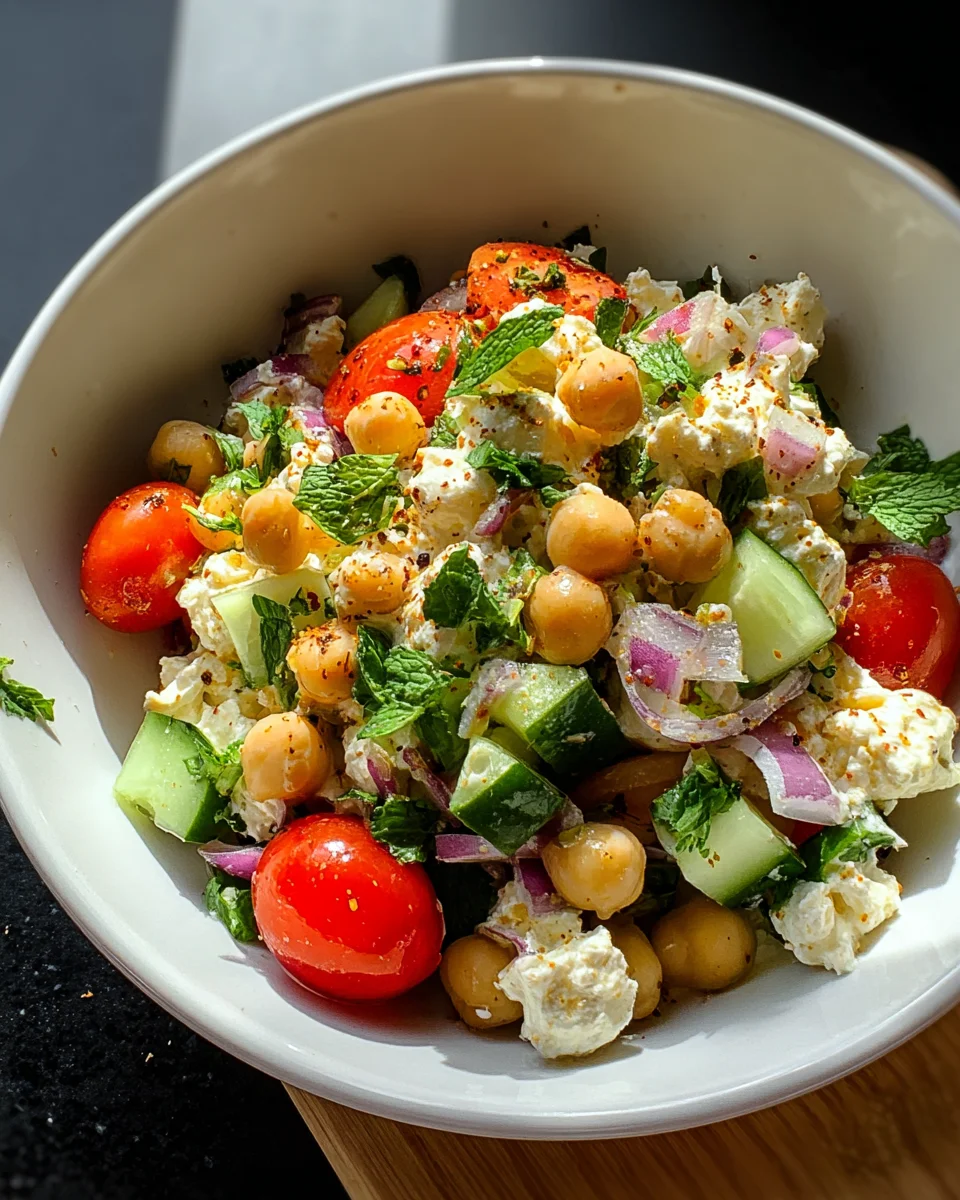 Cottage Cheese and Chickpeas Salad Cottage