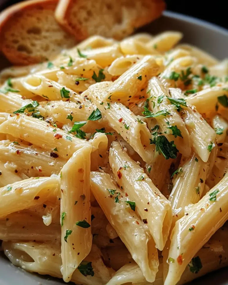 Creamy Garlic Penne Pasta