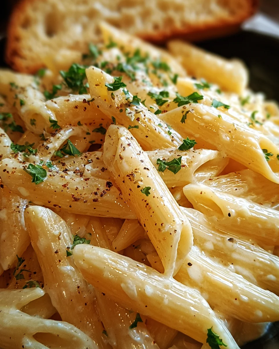 Creamy Garlic Penne Pasta Creamy