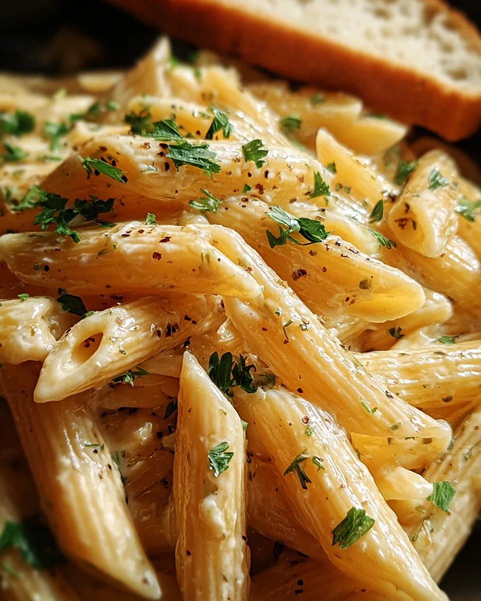 Creamy Garlic Penne Pasta Creamy