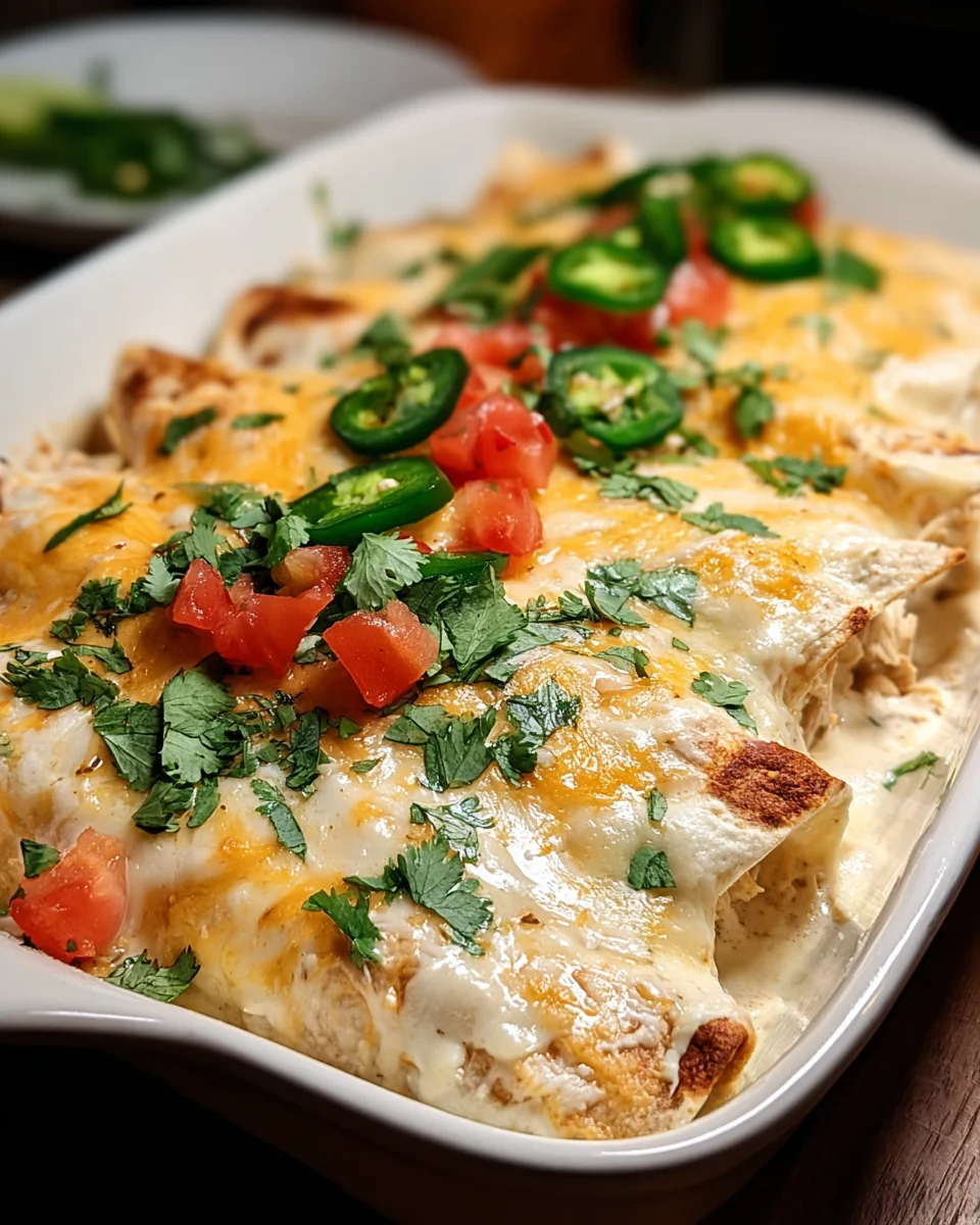 Creamy White Chicken Enchiladas Creamy