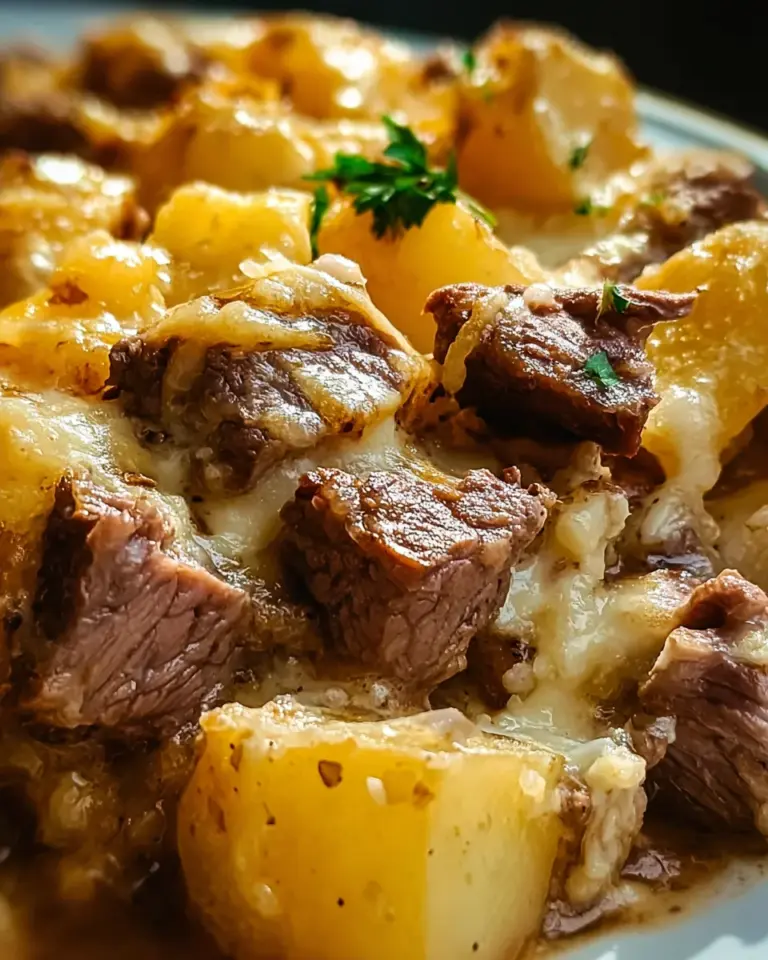 Crockpot Loaded Steak and Potato Bake Recipe