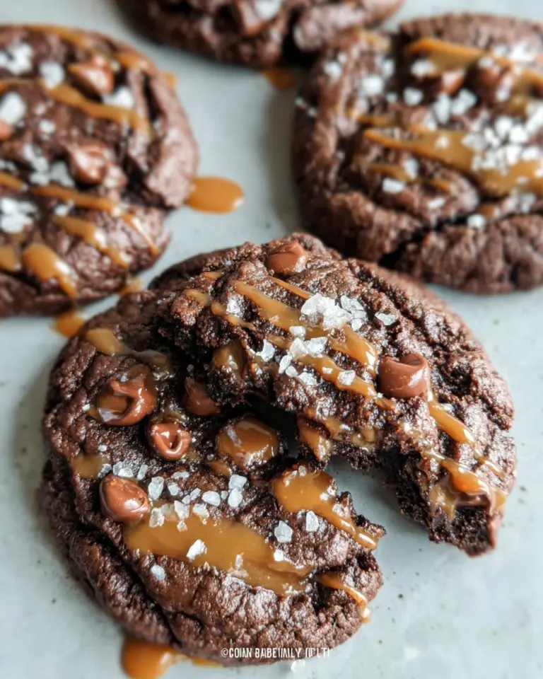 Double Chocolate Salted Caramel Cookies