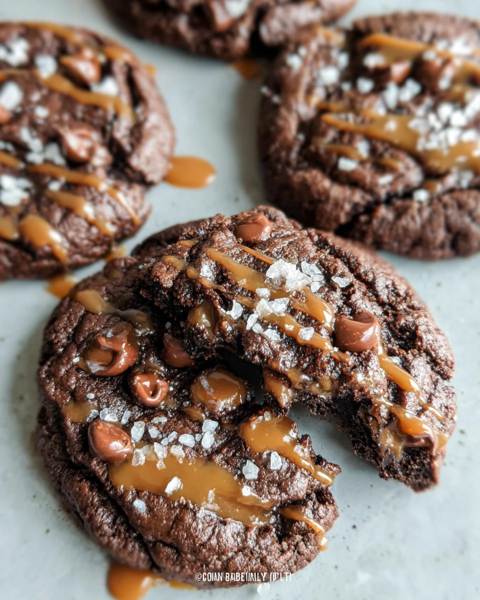 Double Chocolate Salted Caramel Cookies Double Chocolate Salted Caramel Cookies
