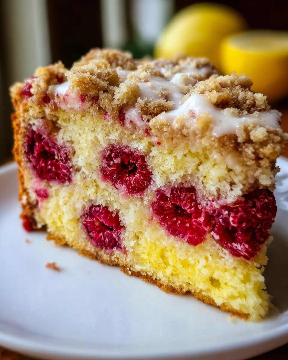 Easy Lemon Raspberry Cake with Crumb Topping Easy