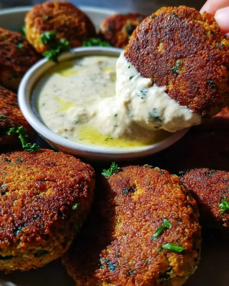 Easy Lentil Patties (with Lemon Tahini Dip)