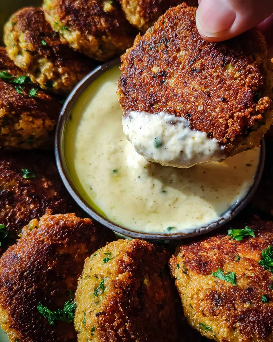 Easy Lentil Patties (with Lemon Tahini Dip) Easy