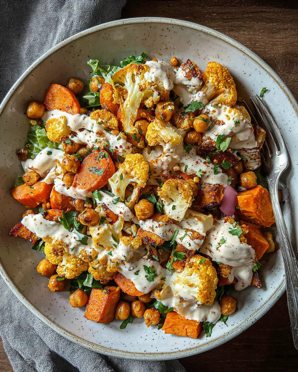 Easy Nourish Bowl Recipe with Tahini Yogurt Dressing Easy