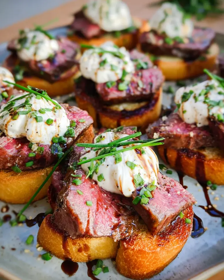 Easy Steak Crostini (with Horseradish Sauce)