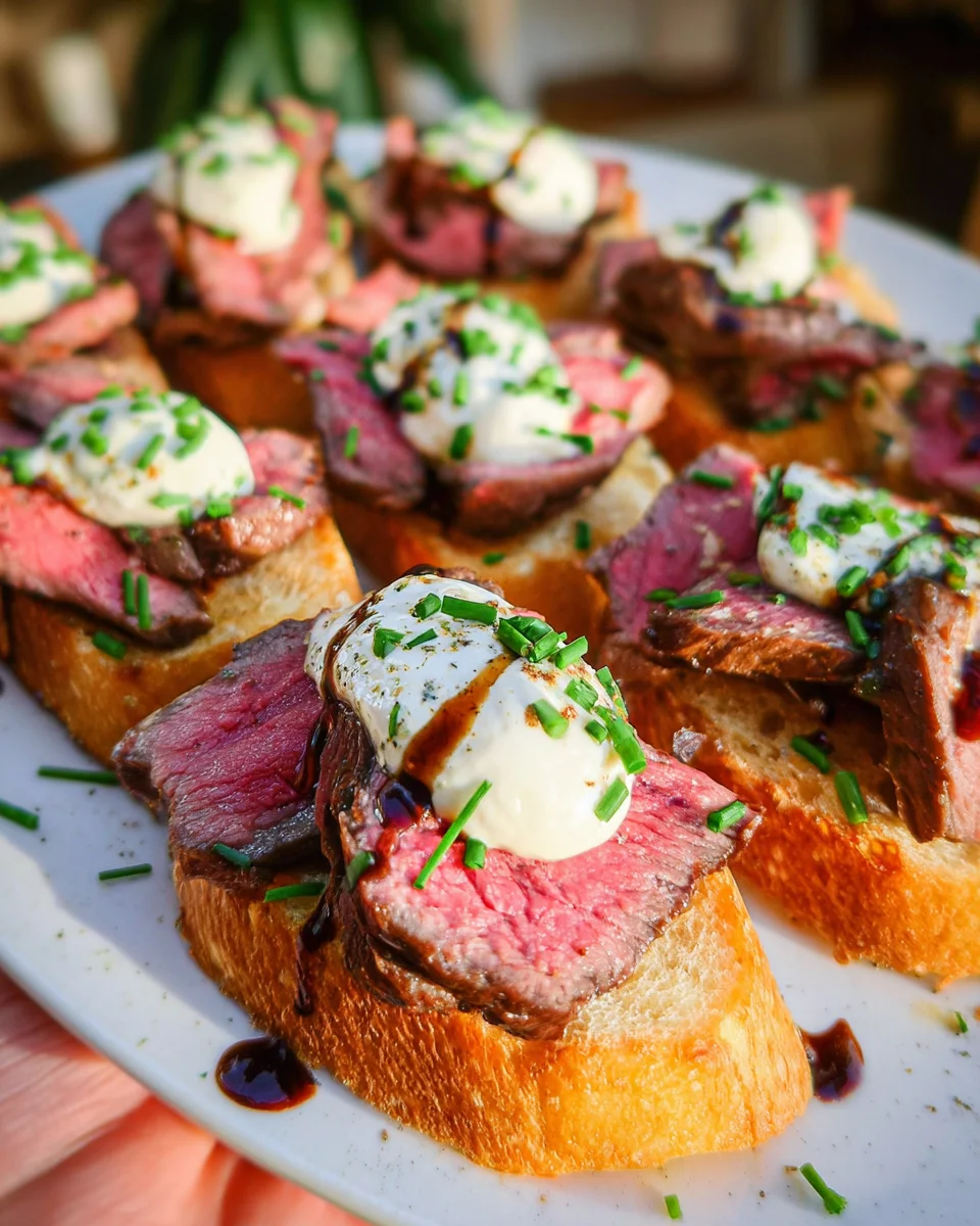 Easy Steak Crostini (with Horseradish Sauce) Easy