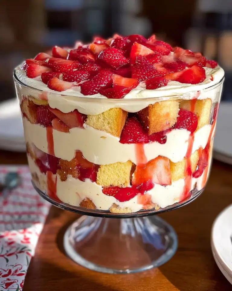 Easy Strawberry Trifle with Pound Cake
