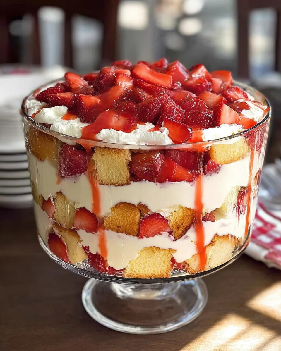 Easy Strawberry Trifle with Pound Cake Easy