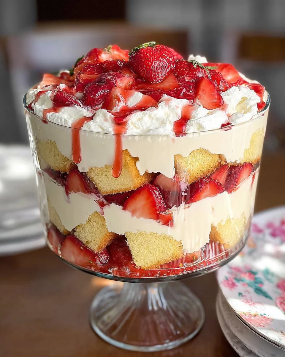Easy Strawberry Trifle with Pound Cake Easy