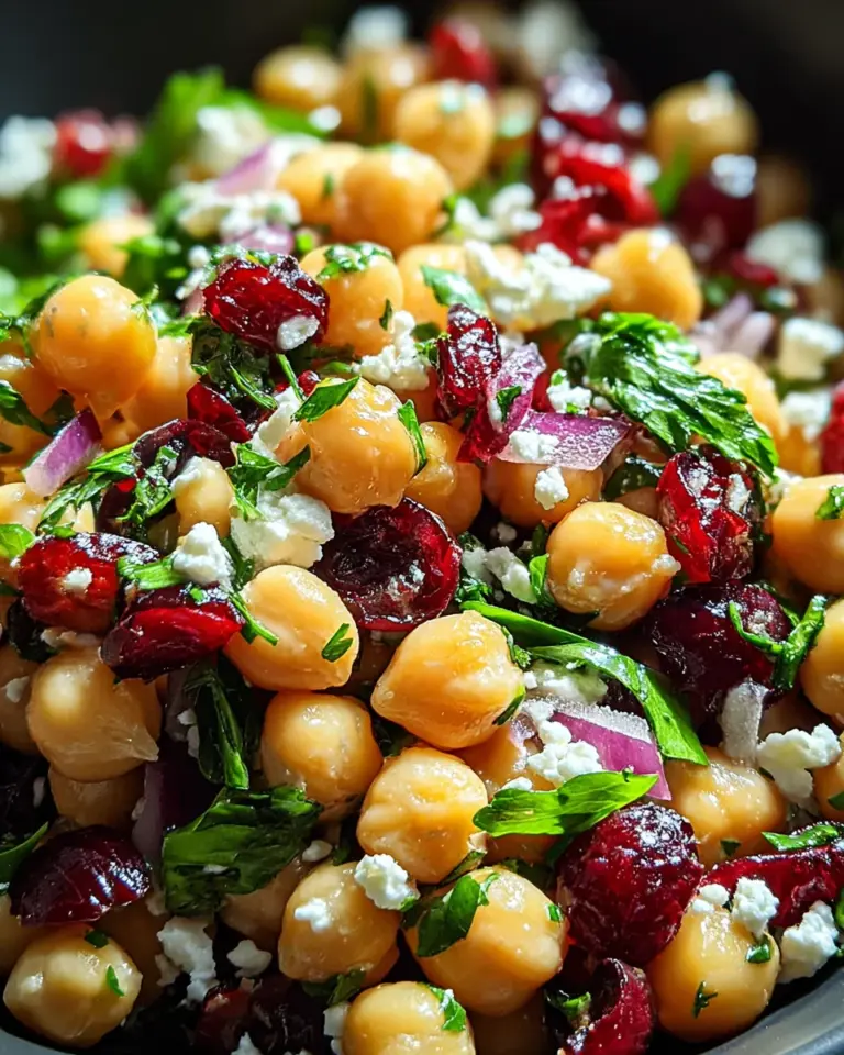 Feta & Cranberry Chickpeas with Lemon Vinaigrette