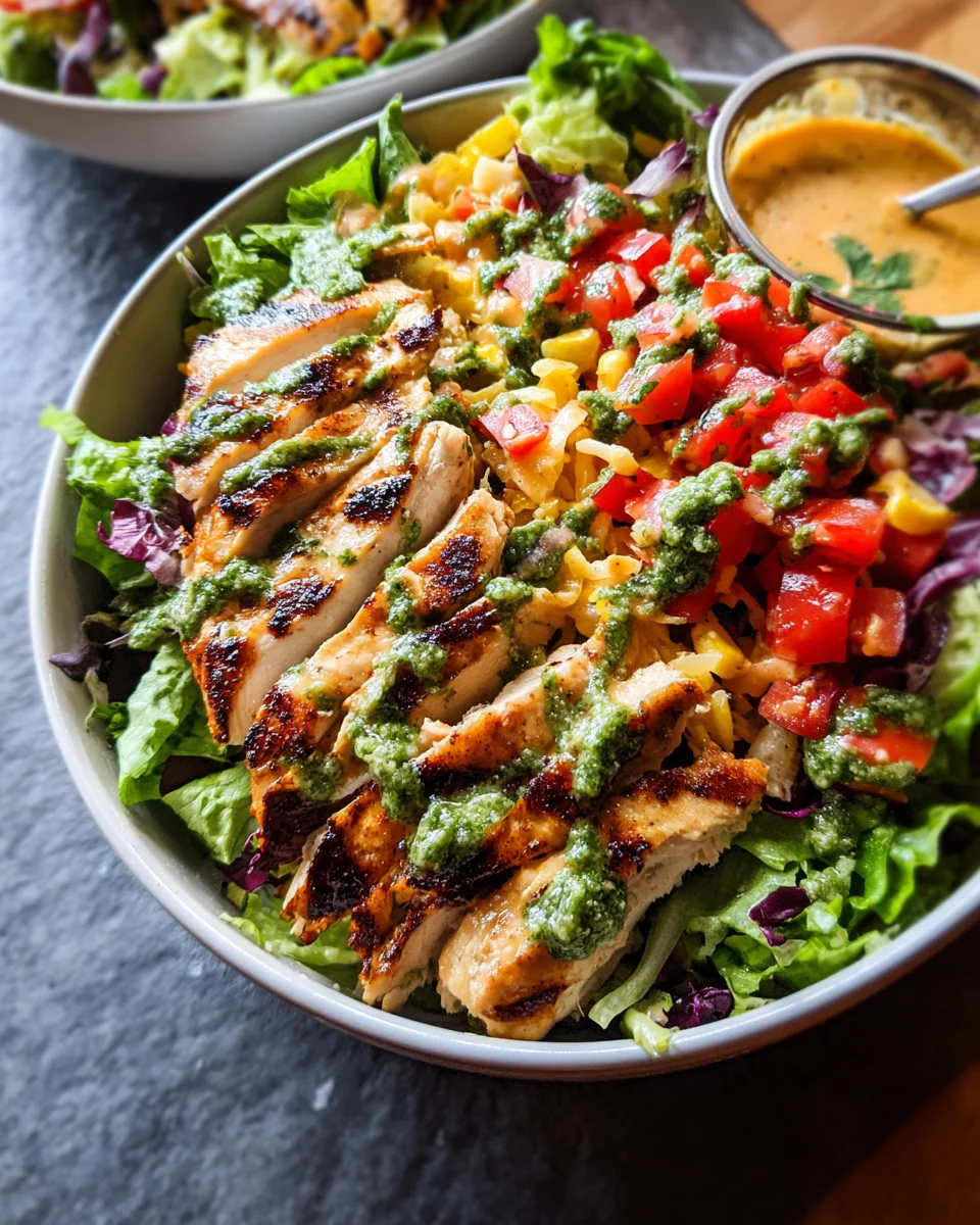 Fiesta Ranch Salad with Salsa Verde Chicken Fiesta