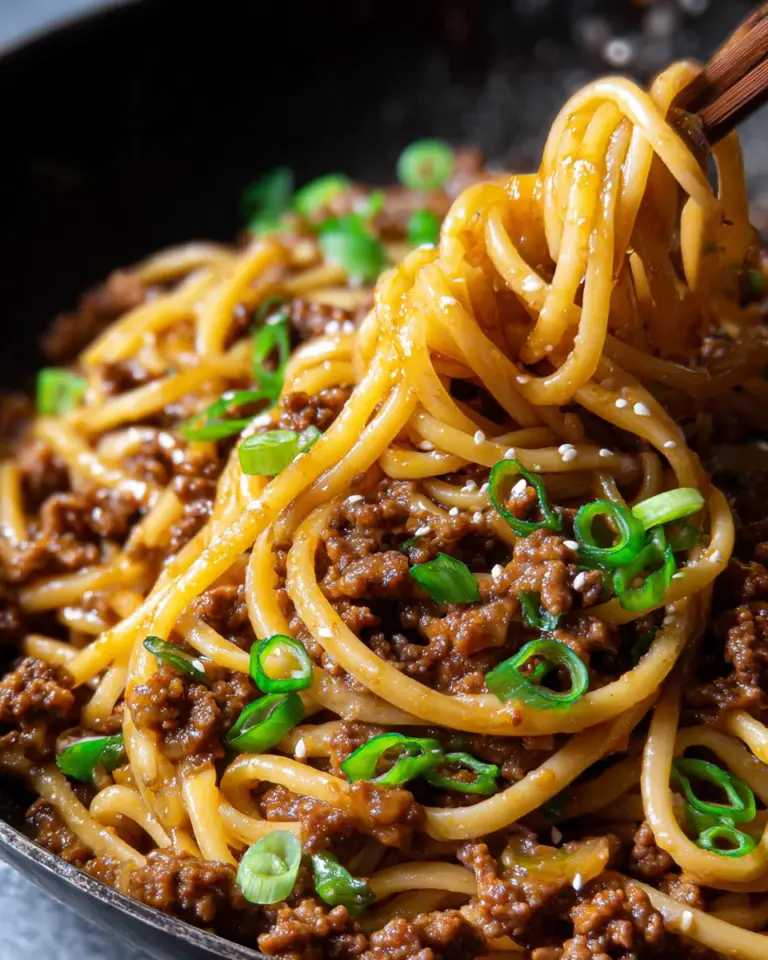 Ground Beef Mongolian Noodles