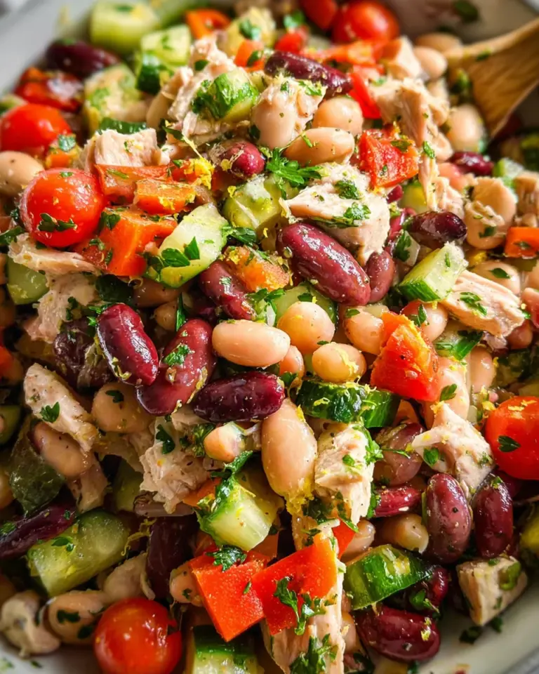 High-Protein Dense Bean Salad with Chicken
