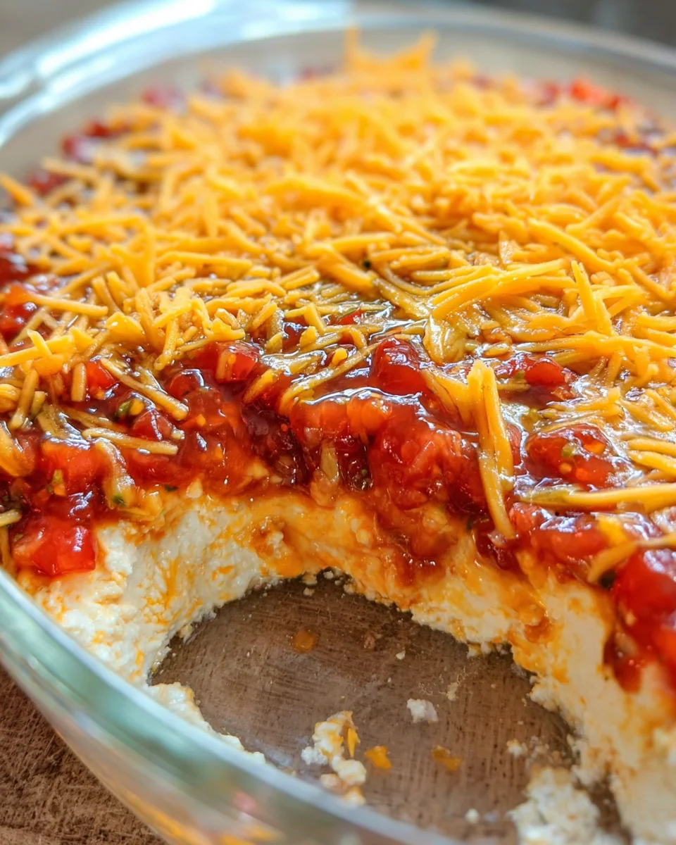 Layered Cream Cheese and Salsa Dip Layered