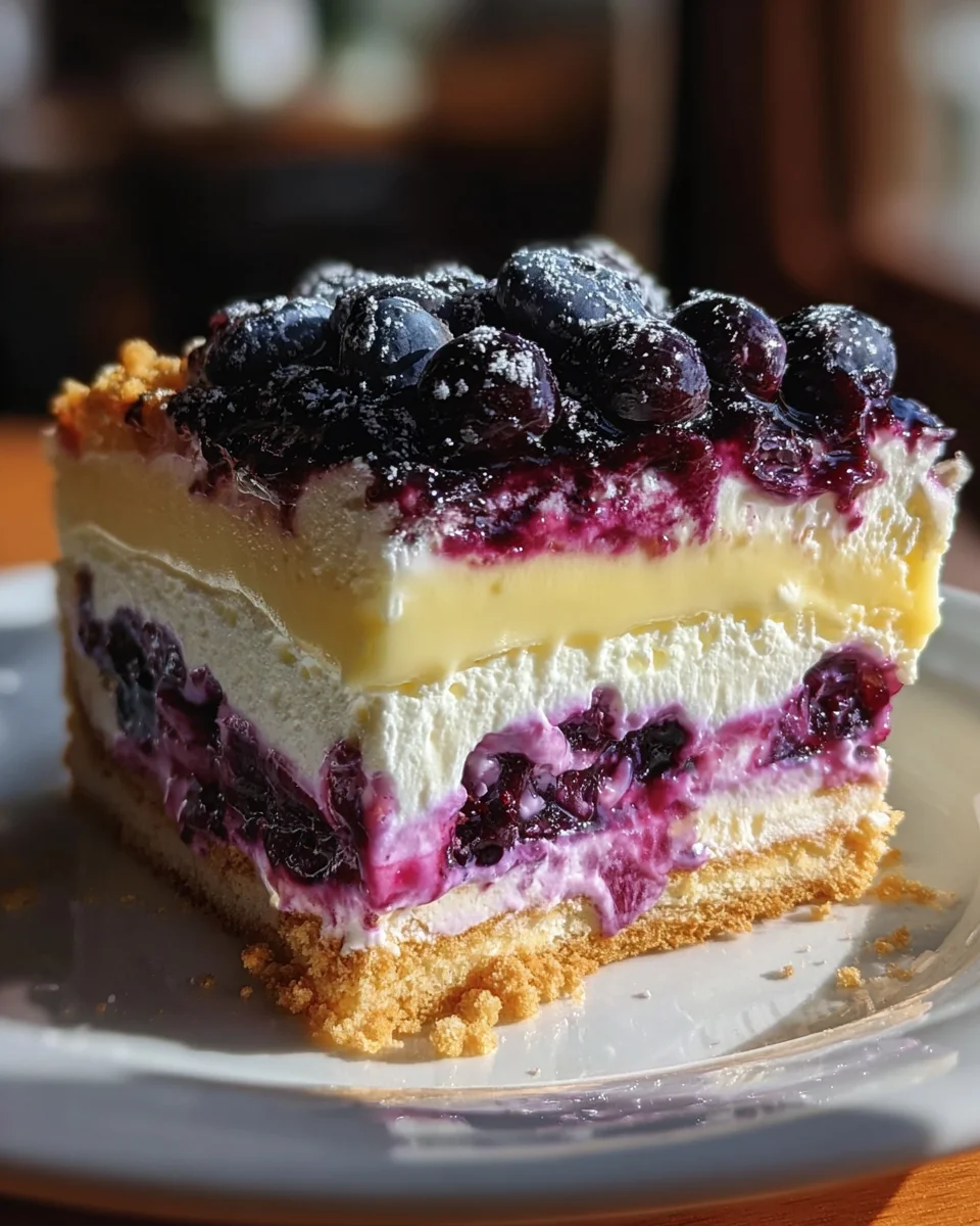Lemon Blueberry Shortbread Mousse Cake Lemon