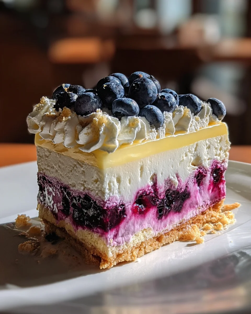 Lemon Blueberry Shortbread Mousse Cake Lemon