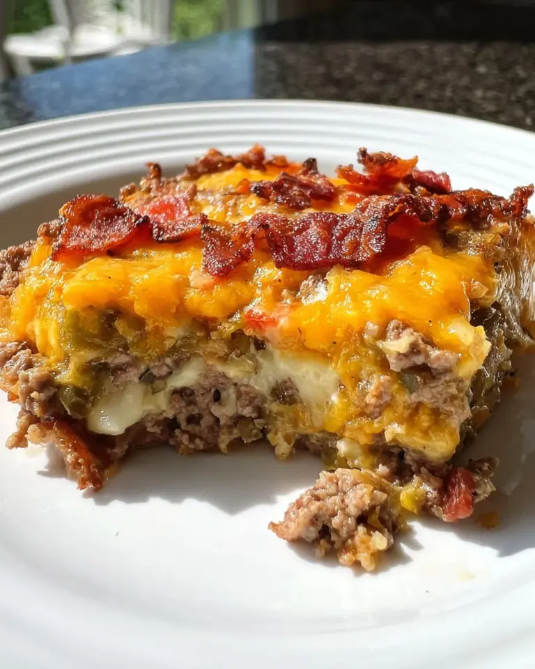 Low-Carb Bacon Cheeseburger Casserole