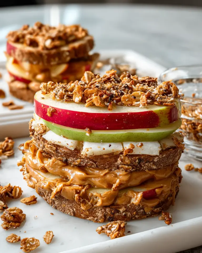Peanut Butter Apple Sandwiches with Granola
