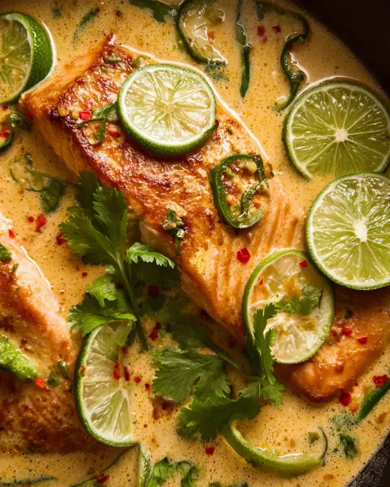Poached Salmon in Coconut Lime Sauce
