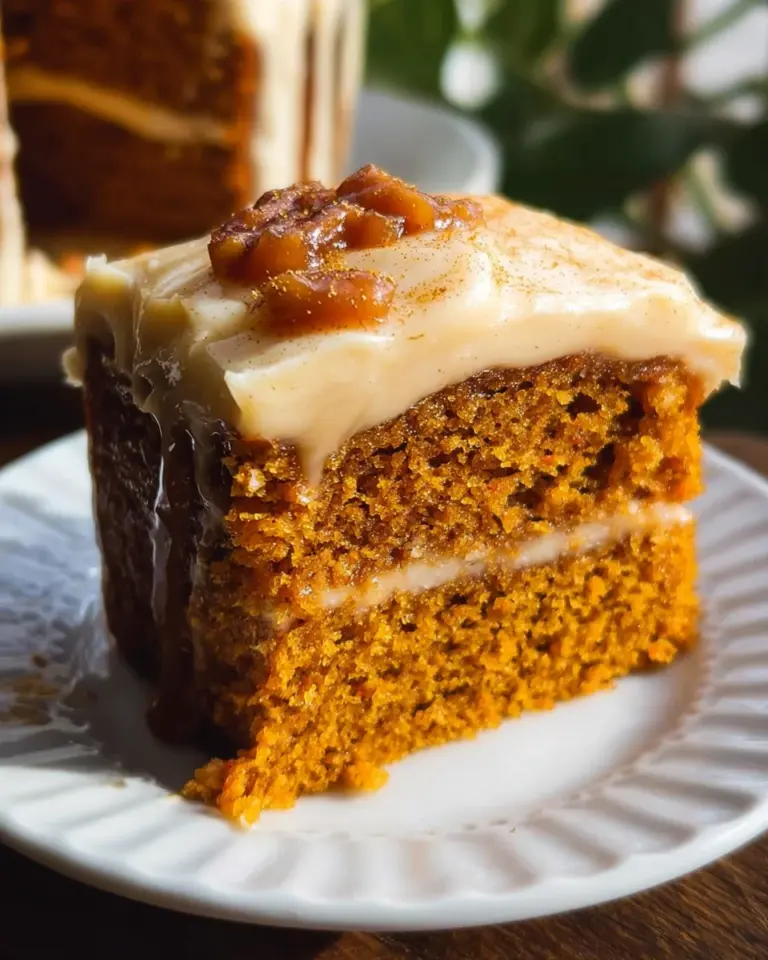 Pumpkin Cake with Caramel Cream Cheese Frosting