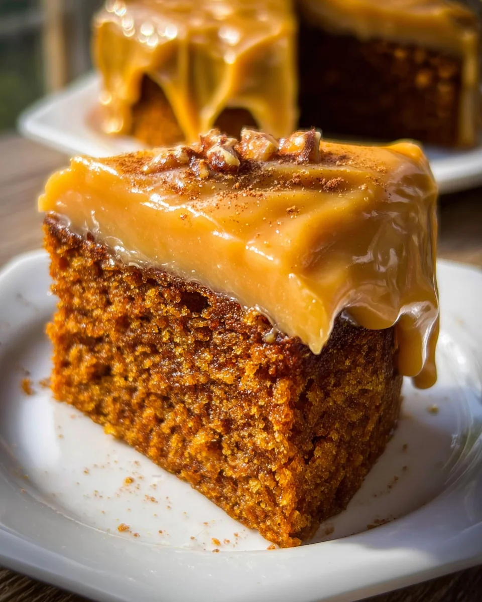 Pumpkin Cake with Caramel Cream Cheese Frosting Pumpkin
