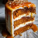 Pumpkin Cake with Cream Cheese Frosting and Salted Caramel Drizzle Pumpkin Cake with Cream Cheese Frosting and Salted Caramel Drizzle