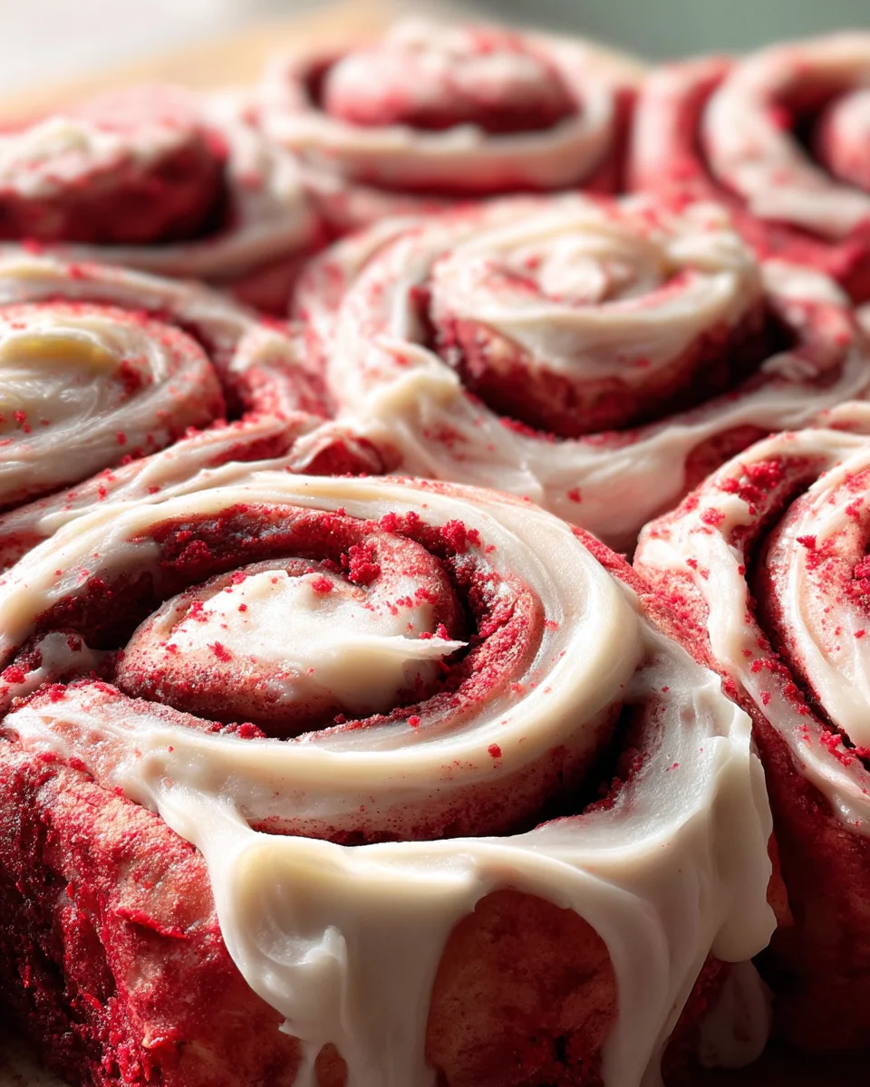 Red Velvet Cinnamon Rolls Red