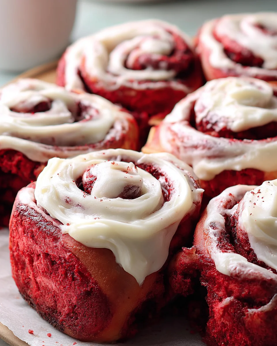 Red Velvet Cinnamon Rolls Red