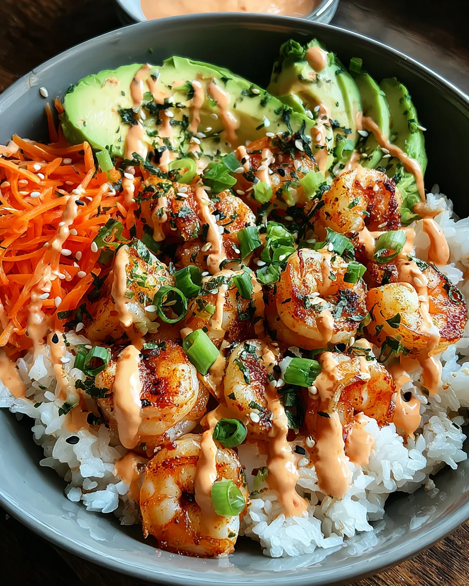 Shrimp Rice Bowls with Spicy Mayo Shrimp
