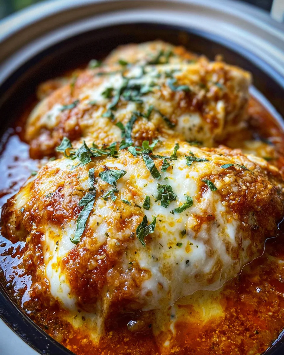 Slow Cooker Cheesy Mozzarella Chicken Slow