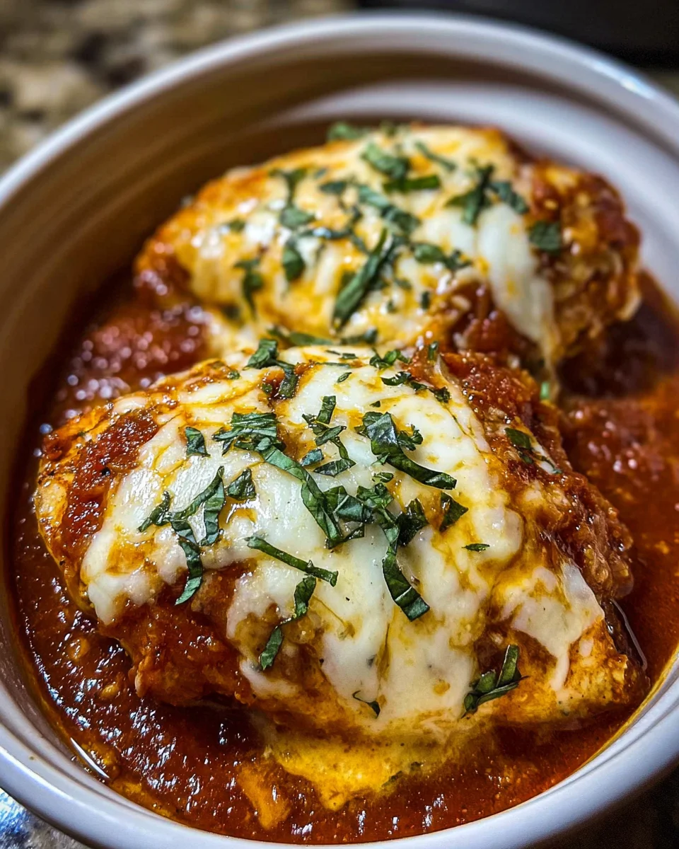 Slow Cooker Cheesy Mozzarella Chicken Slow