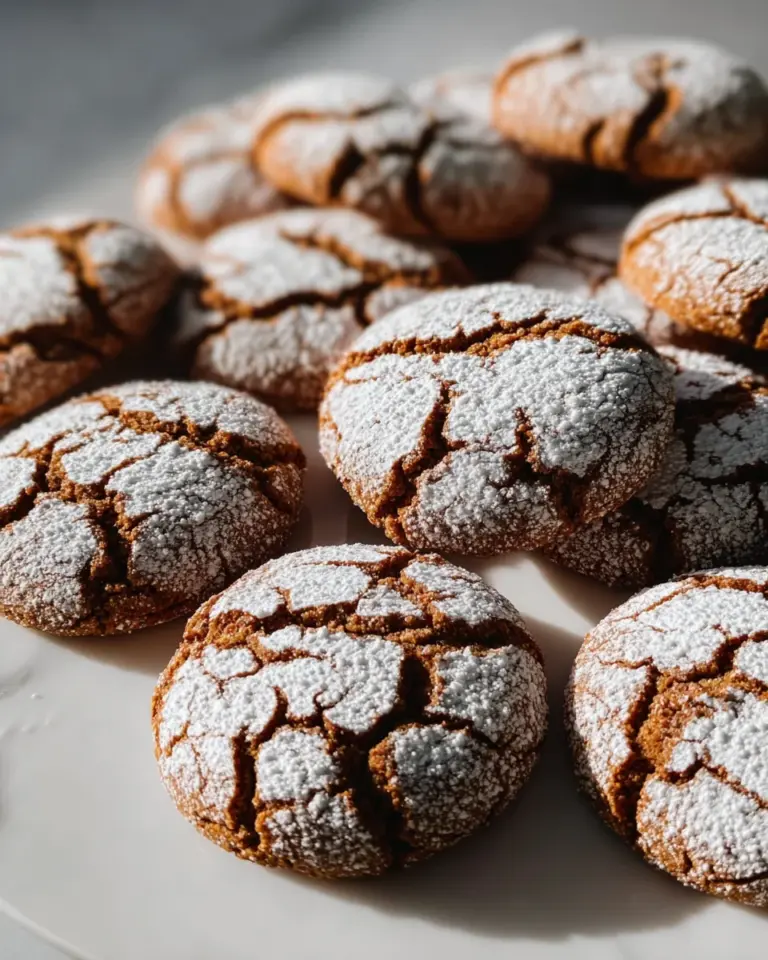 Soft and Spiced Gingerbread Crinkle Cookies