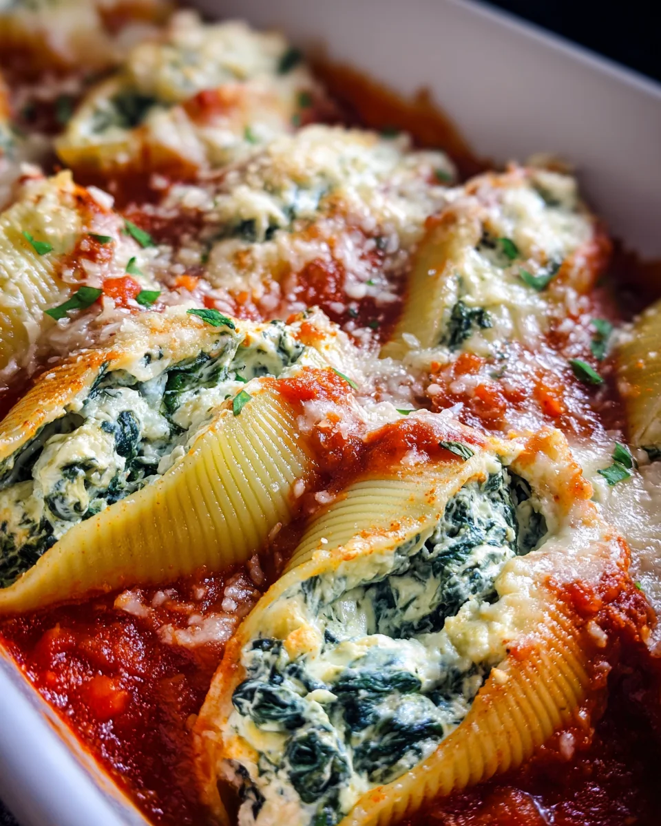 Spinach and Ricotta Stuffed Shells Recipe Spinach