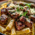 Steak and Creamy Garlic Parmesan Pasta Steak and Creamy Garlic Parmesan Pasta